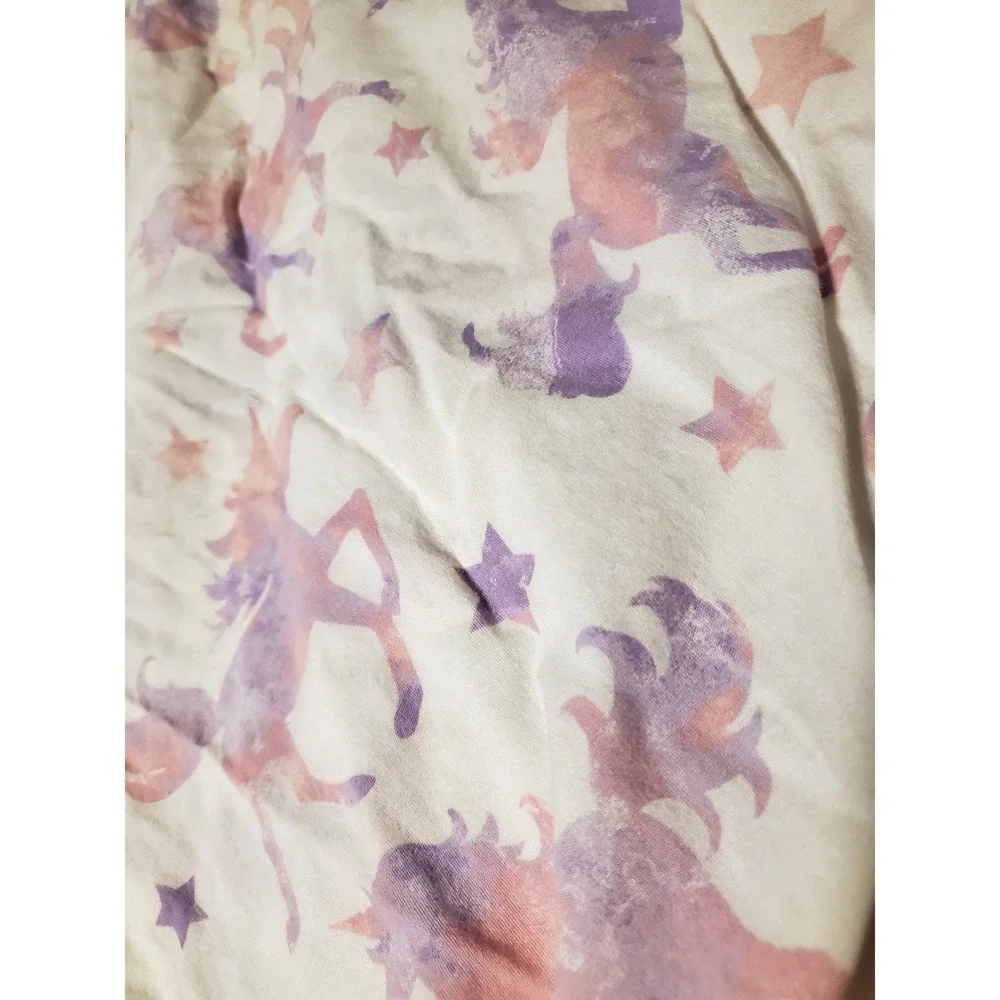 Your Zone Fitted Sheet White Purple Pink Unicorn Stars Cotton Bedding Full Size